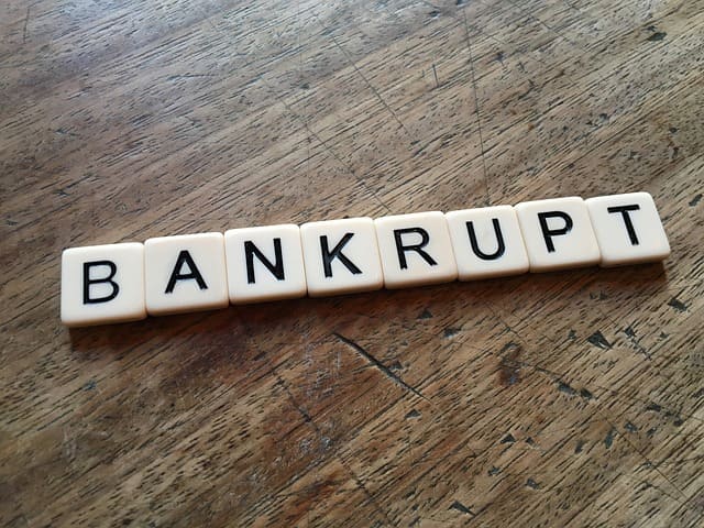 Letters Spelling Bankrupt For Bankruptcy Lawyer Website