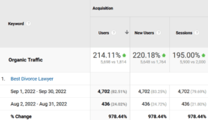 Report from Google Analytics Shows Best Divorce Lawyer