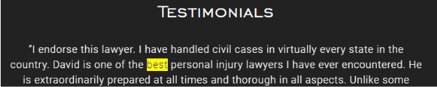 Best Personal Injury Lawyer Testimonial